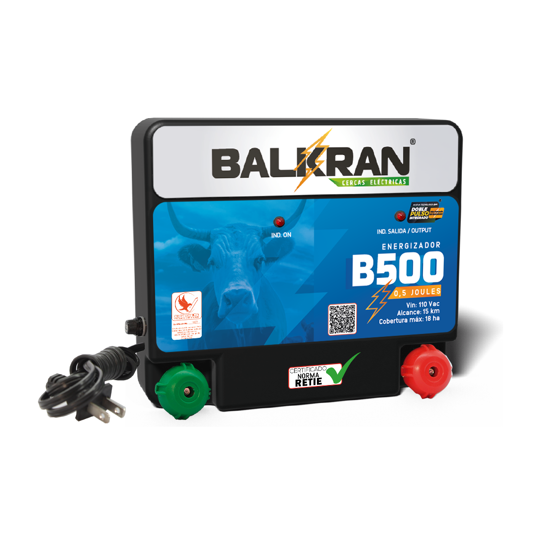 Impulsor Balkran B500 – 15 KM | Cercas Eléctricas Corta Extensión