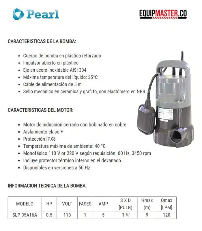 Motobomba PEARL SLP-05A16A